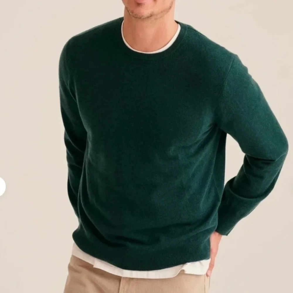 NWT NAADAM 100% Cashmere Crewneck Sweater – Pine Green – Size XS - Picture 1 of 7